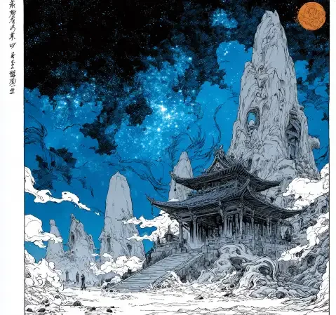《百鬼夜行录》封面，妖怪与灯笼